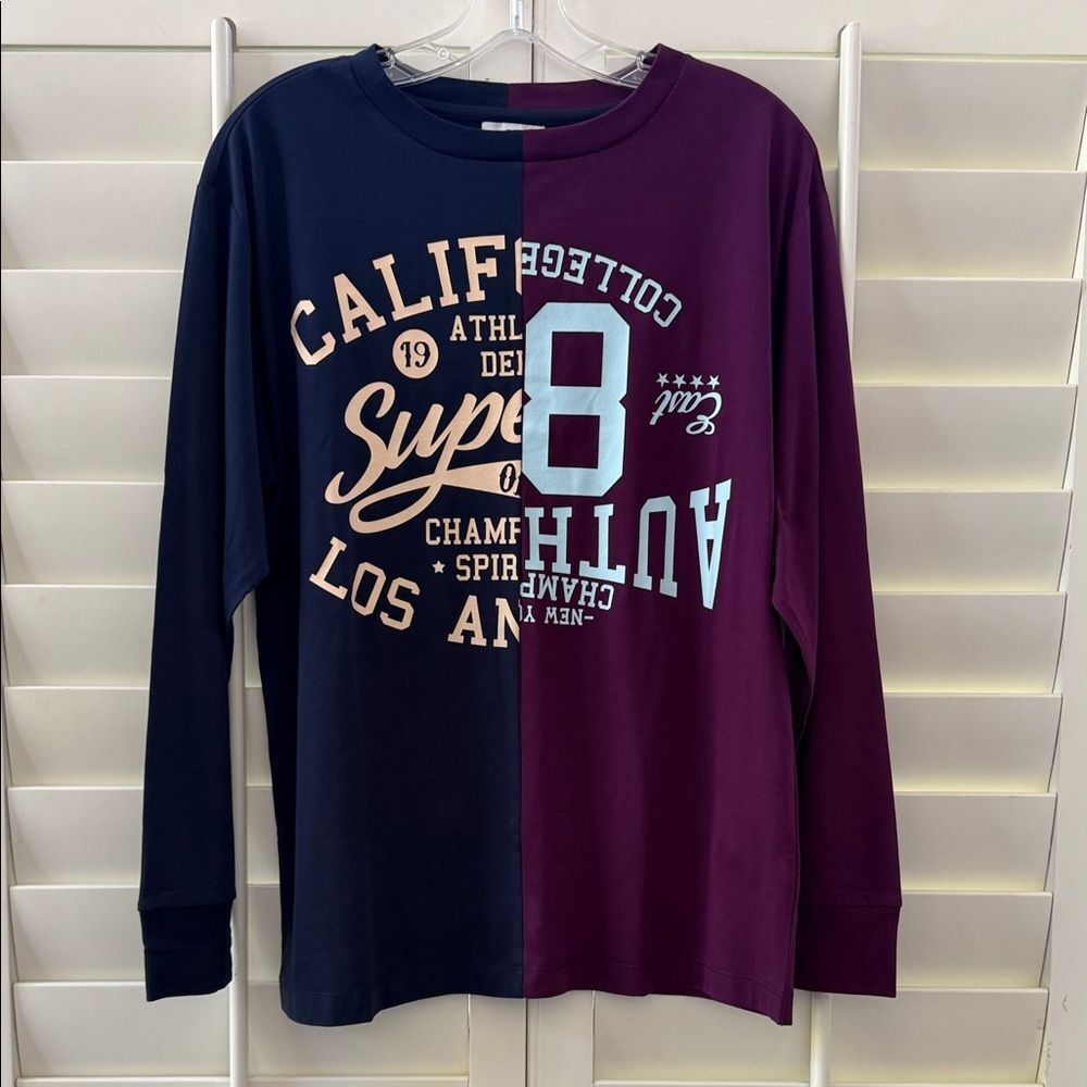 BP California Athletic Long Sleeve Tee - Navy and Burgundy